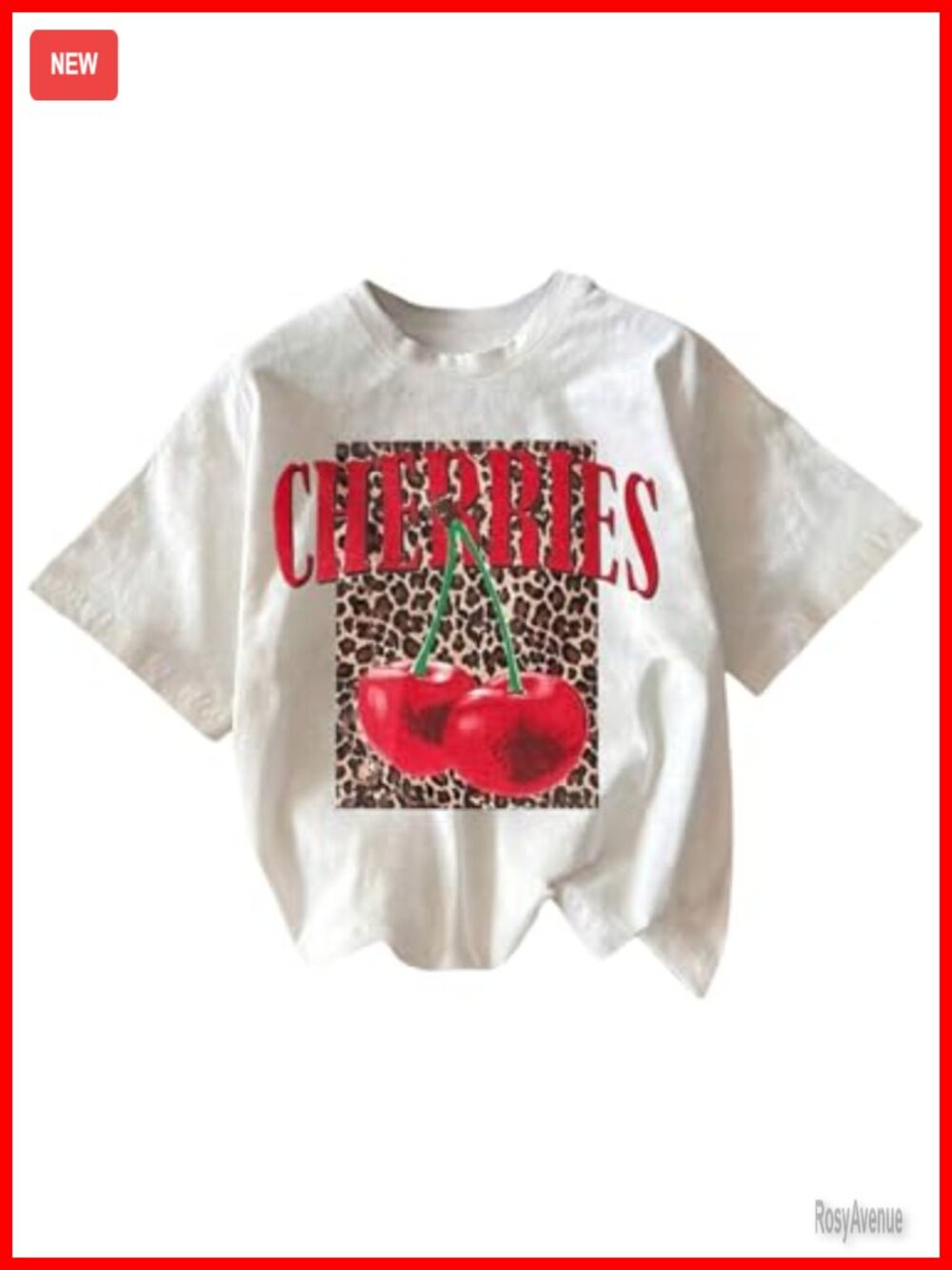 Women's Cherry Graphic Tee Casual Short Sleeve Crew Neck T-Shirt